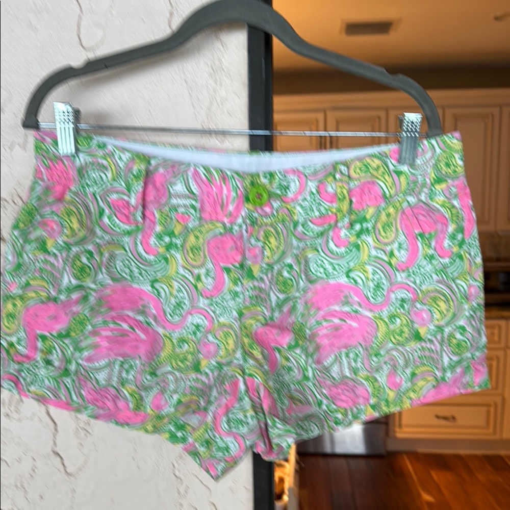 Lilly Pulitzer Pink and Green Paisley Jean Shorts